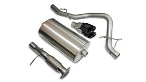 Chevrolet Tahoe Performance Exhaust - Single Rear Exit - CORSA Performance - Cat Back, Black Sport, Twin 4.0in. Black PVD Pro-Series Tips - Black - `07-`08 Chevrolet Tahoe Performance Exhaust - Single Rear Exit - CORSA Performance - Cat Back, Black Sport, Twin 4.0in. Black PVD Pro-Series Tips - Black - `07-`08